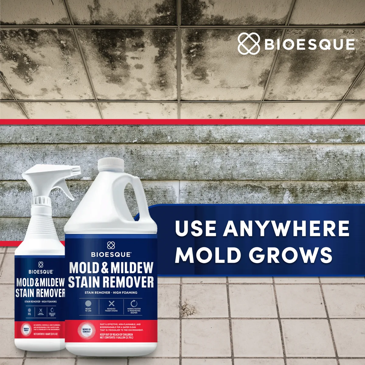 11003 BIOESQUE MOLD AND MILDEW STAIN REMOVER #BMMSR-4G 1GAL 4-GAL/CASE, SOLD BY GALLON, view 3