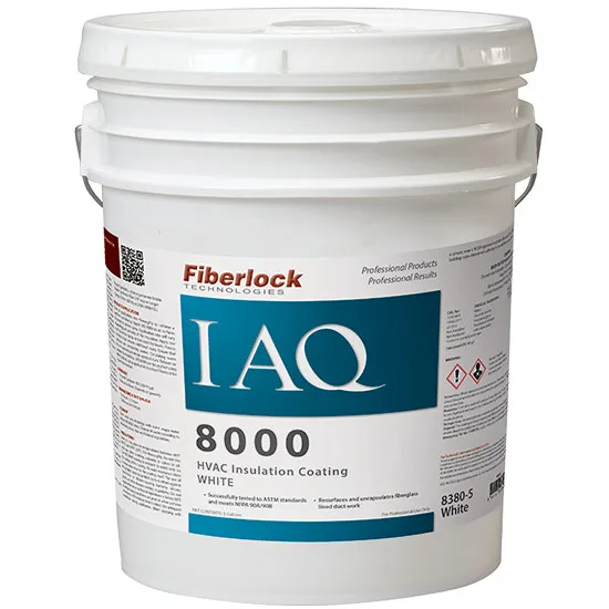 11013 FIBERLOCK, MOLD-INHIBITING HVAC SEALANT,IAQ 8000 INTERIOR WHITE, 5-GALLON ITEM# 8380-5