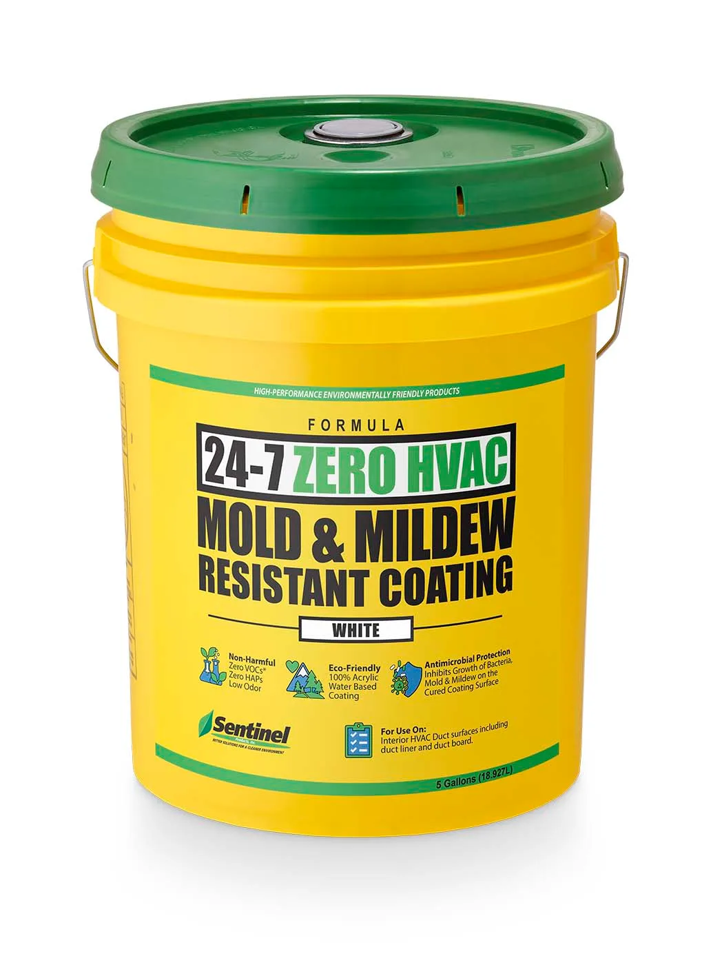 11028 SENTINEL 24/7 ZERO HVAC MOLD/MILDEW RESISTANT COATING, WHITE, 5-GAL