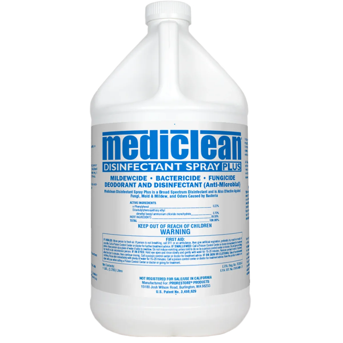 11037 MEDICLEAN DISINFECTANT SPRAY PLUS, SOLD BY GALLON, #108382