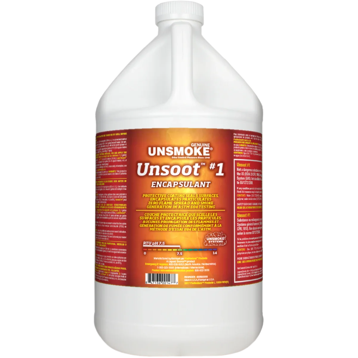 11038 UNSMOKE UNSOOT #1 ENCAPSULANT,LONG LASTING SEALING SOOT BARRIER, #114807, 4/CS, SOLD BY GALLON