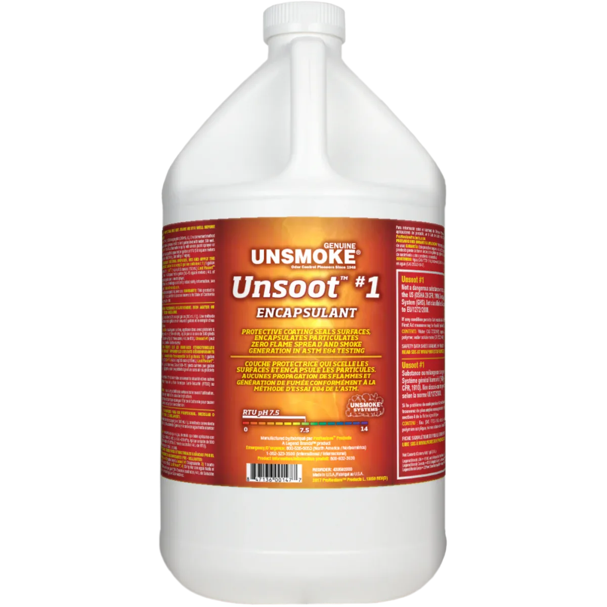 11038 UNSMOKE UNSOOT #1 ENCAPSULANT,LONG LASTING SEALING SOOT BARRIER, #114807, 4/CS, SOLD BY GALLON, view 3
