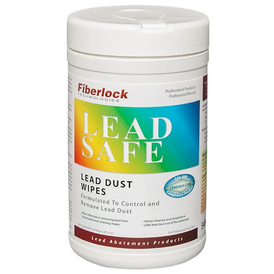 11052 FIBERLOCK, LEAD SAFE, LEAD DUST WIPES 90 COUNT CONTAINER,QUICK REMOVAL LEAD DUST BEFORE OR AFTER ABATEMENT PROJECT, ITEM# 20876