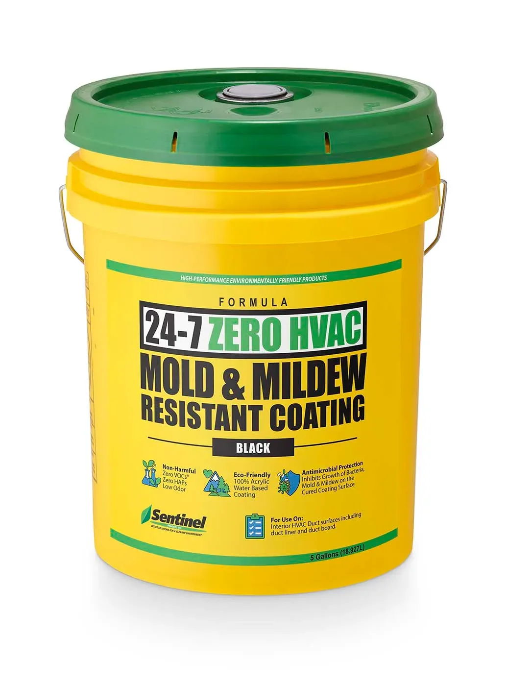 11057 SENTINEL 24/7 HVAC BLACK MOLD/MILDEW RESISTANT COATING, WHITE, 5-GAL 24/7HVACBLK/05