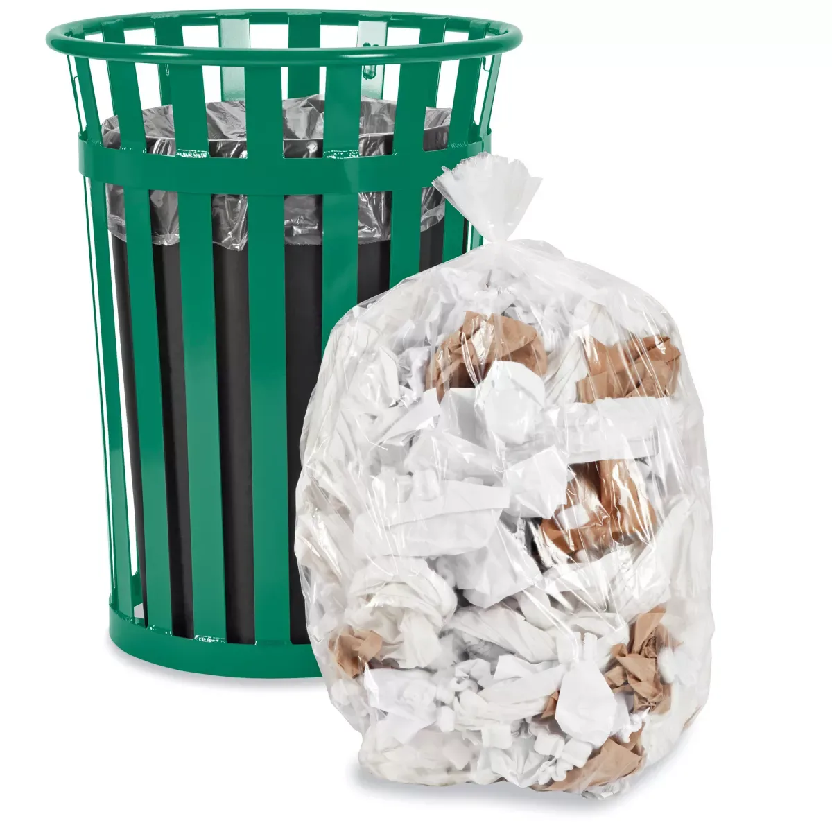 11200 2.1 MIL CLEAR TRASH BAGS, 30 X 40, 100 PER ROLL