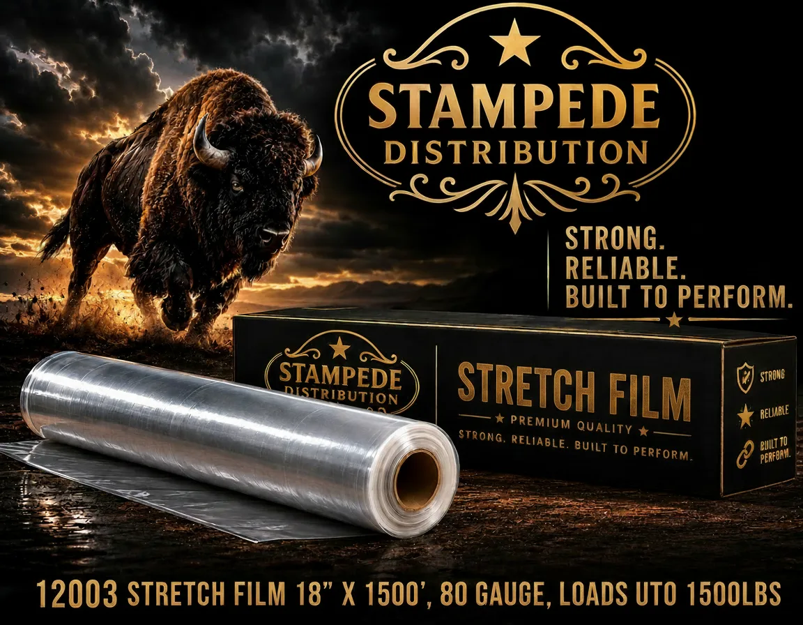 12003 STRETCH FILM 18" X 1500', 80 GAUGE, LOADS UP TO 1500LBS