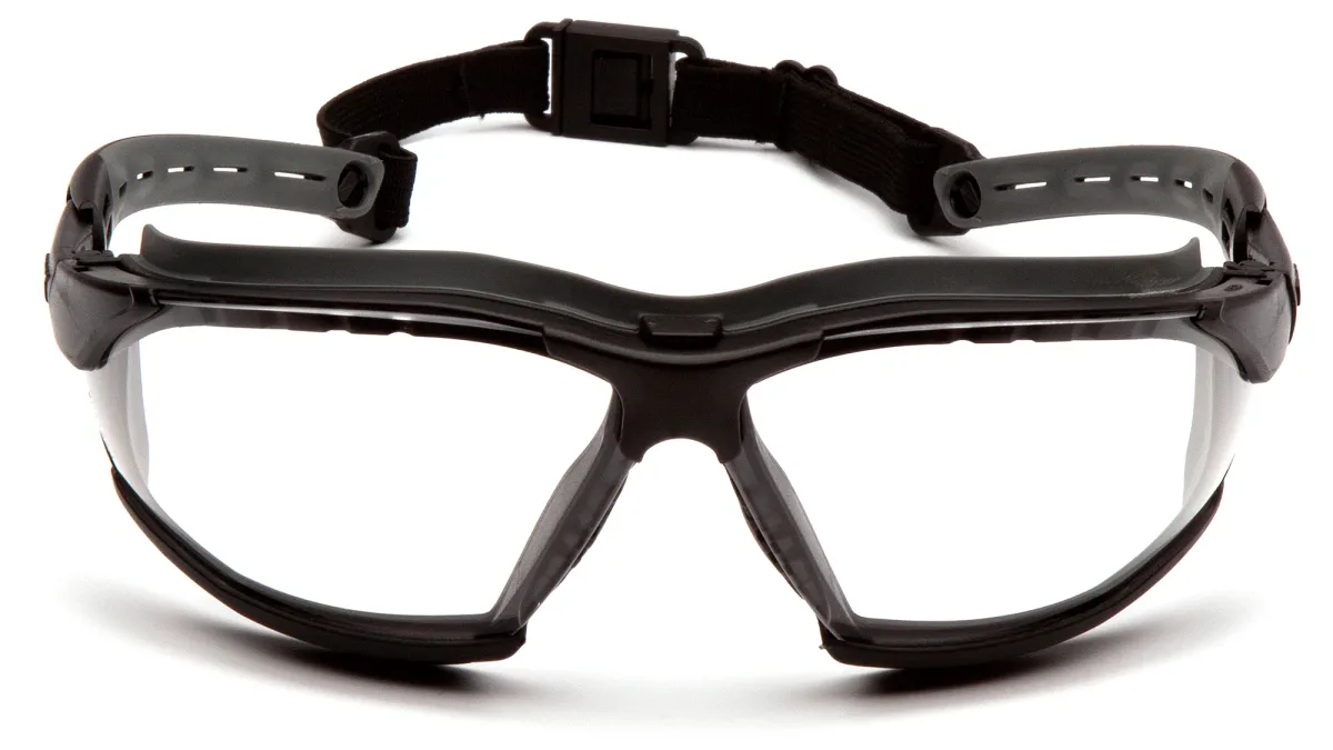 31004 PYRAMEX ISOTOPE SAFETY SPORT GOGGLES, BLACK FRAME W/RUBBER GASKET, CLEAR LENS, #GB9410STM, view 2