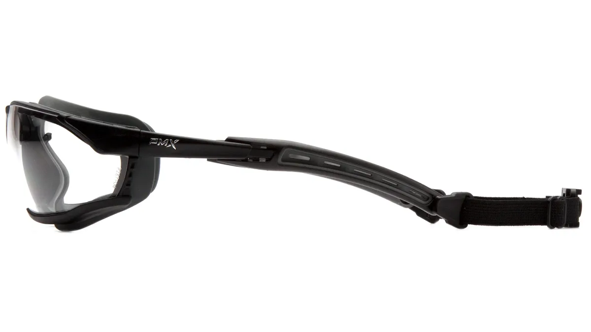 31004 PYRAMEX ISOTOPE SAFETY SPORT GOGGLES, BLACK FRAME W/RUBBER GASKET, CLEAR LENS, #GB9410STM, view 3