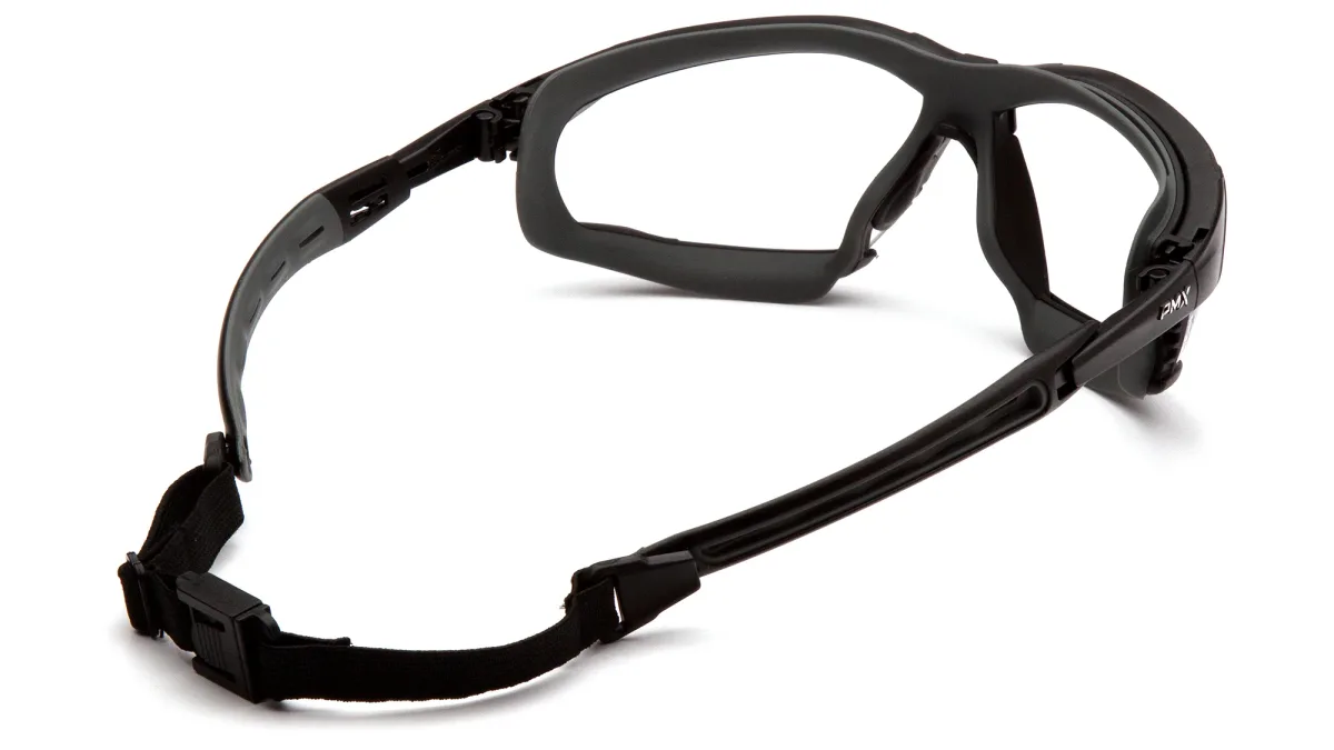 31004 PYRAMEX ISOTOPE SAFETY SPORT GOGGLES, BLACK FRAME W/RUBBER GASKET, CLEAR LENS, #GB9410STM, view 4