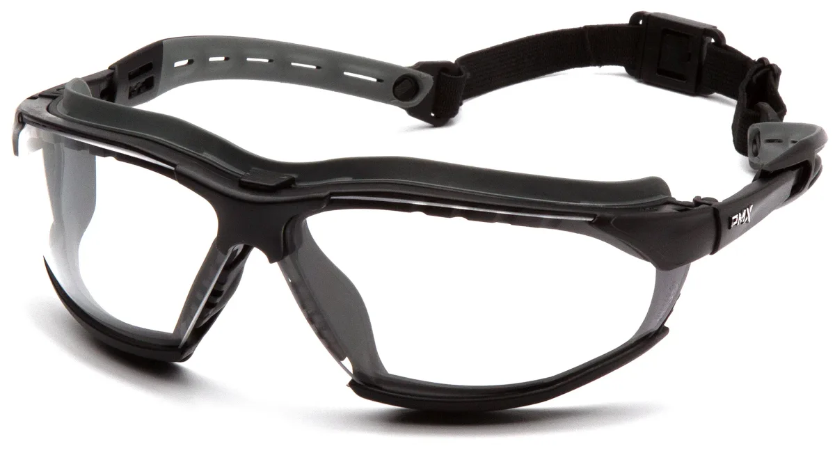 31005 PYRAMEX ISOTOPE SAFETY SPORT GOGGLES, BLACK FRAME W/RUBBER GASKET, GRAY LENS, #GB9420STM, view 2