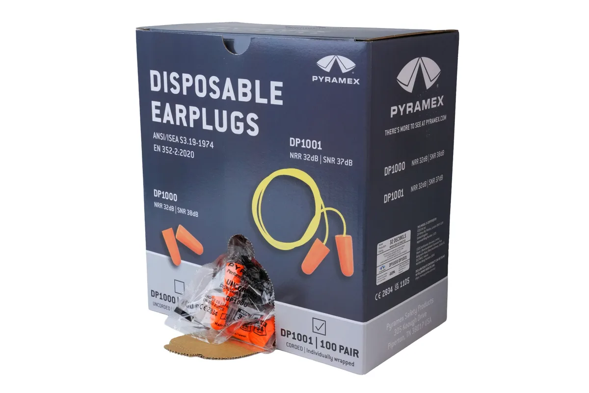 31011 PYRAMEX # DP1001, DISPOSABLE EARPLUGS, NRR31DB/SNR/37DB, CLOSED CELL FOAM, UNCORDED, 200/BOX, 10 BOX/CASE, SOLD BY BOX, view 2