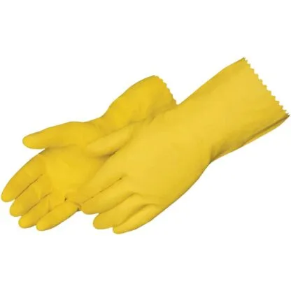 32099 18-MIL YELLOW LATEX GLOVES, FLOCKED LINED, SIZE X-LARGE, SOLD BY DOZEN, #2870SL-XL