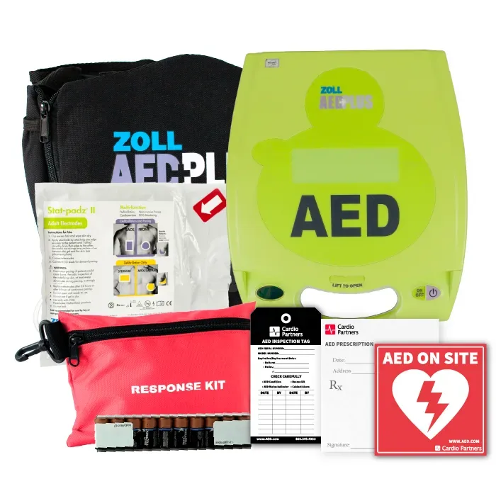 33114 ZOLL AED PLUS SEMI-AUTOMATIC DEFIBRILLATOR, WITH PLUS RX, IN CASE ITEM# 800000400001