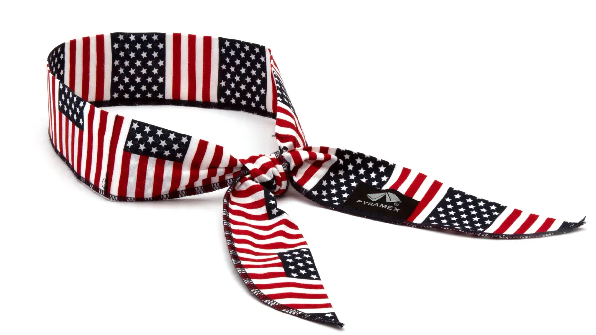 33400 PYRAMEX BEADED COOLING BANDANA, AMERICAN FLAG DESIGN, 12/PACK ITEM CNB12PKFLG