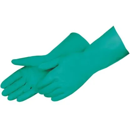 33615 22 MIL GREEN NITIRLE GLOVES, 18" LENGTH, EMBOSSED GRIP ON PALM AND FINGERS. SIZE MD, ITEM #2950SLMD