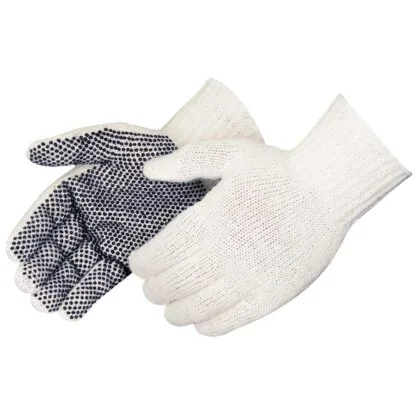 33621 STRING KNIT GLOVE W/ PVC DOTS ON ONE SIDE, KNIT WRIST, ITEM #P4716Q
