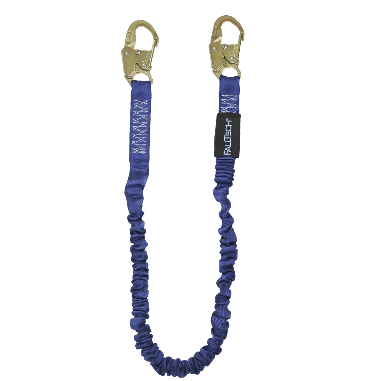 34006 FALLTECH #8240 6' SHOCK ABSORBING LANYARD, SINGLE LEG, ELASTECH W/STEEL SNAP HOOKS