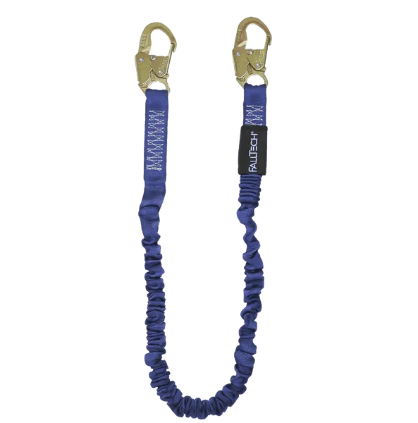 34006 FALLTECH #8240 6' SHOCK ABSORBING LANYARD, SINGLE LEG, ELASTECH W/STEEL SNAP HOOKS, view 2