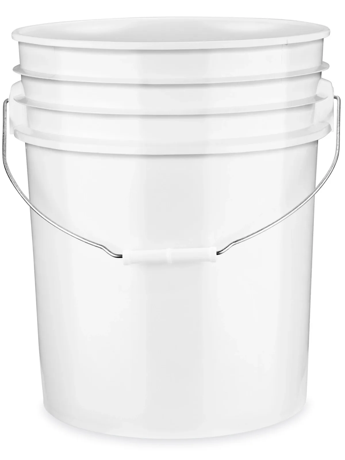 51048 PAIL, 5-GALLON, 90 MIL, WHITE PLASTIC WITH METAL HANDLE, REGRIND P4 SERIES, # 57W5RW
