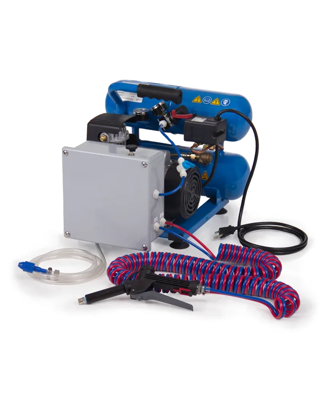 51053 COMPRESSOR UNIT FOR PREMIX - PORTABLE FOAM - SANTO - 1/4IN TWIN LINE RED AND BLUE PU COILED TUBE - POLY SPRAY GUN WITH 4IN WAND AND MIXING MATERIAL - INCLUDES ST6540SS SPRAY TIP, ITEM# FI-JR