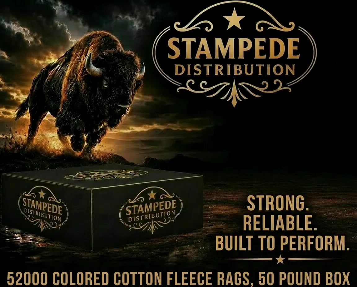 52000 COLORED COTTON FLEECE RAGS, 50 POUND BOX
