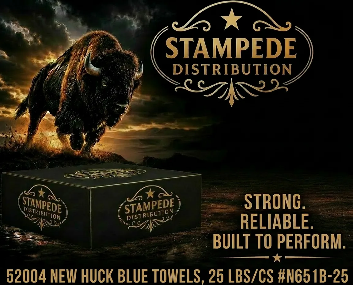 52004 NEW HUCK BLUE TOWELS, 25 LBS/CS #N651B-25