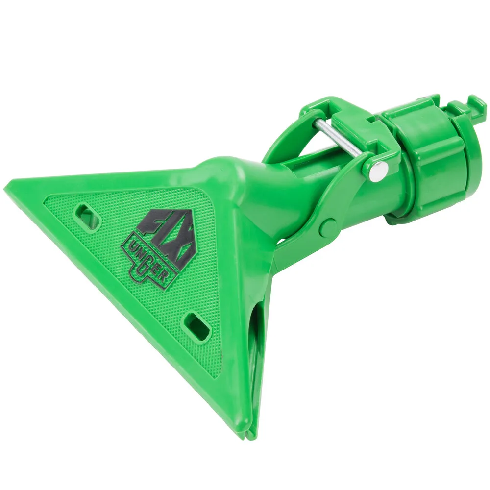 53093 UNGER# FIX10 FIXI CLAMP HEAD, ADJUSTABLE, GREEN NYLON PLASTIC, USED W/UNGER POLES, QUICK AND EASILY GRIPS SPONGES, RAGS, CLOTHS