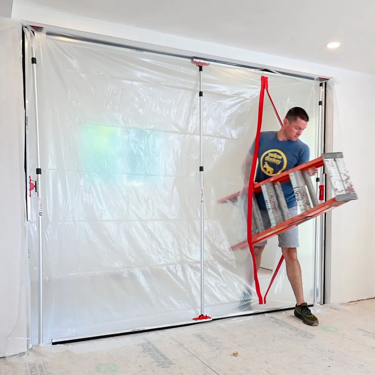 53096 #SLP4, ZIPWALL EXTENSION POLES ,12' WITH HEAD PLATE AND SLIP DISK 4 SPRING LOADED DUST BARRIER ALUMINUM POLES PER KIT,, view 4