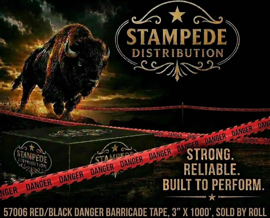 57006 RED/BLACK DANGER BARRICADE TAPE, 3" X 1000', SOLD BY ROLL