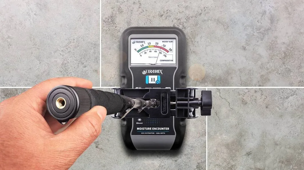 70003 TRAMEX ME5, MOISTURE ENCOUNTER METER, DUAL DEPTH PENETRATION, MEASURES MOISTURE CONTENT LEVELS IN WALLS, CEILINGS, AND FLOORS