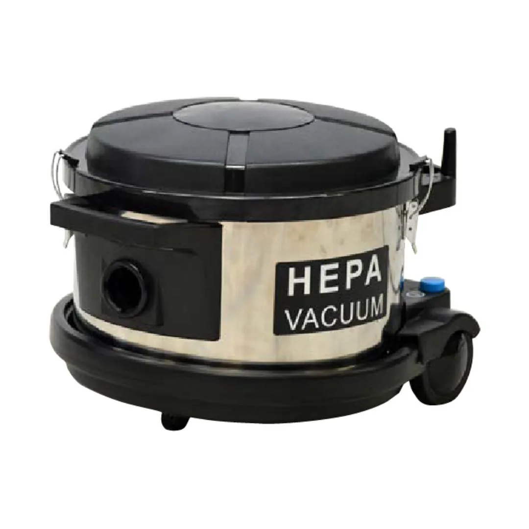 90032 #125-1232-25 HEPAPRO 4 HEPA VACUUM, 4-GALLON, STAINLESS STEEL TANK, MOLDED PLASTIC BASE AND LID, W/25'CORD.1-1/2HP MOTOR, INCLUDES TOOL KIT 16 PER PALLET, SOLD BY EACH