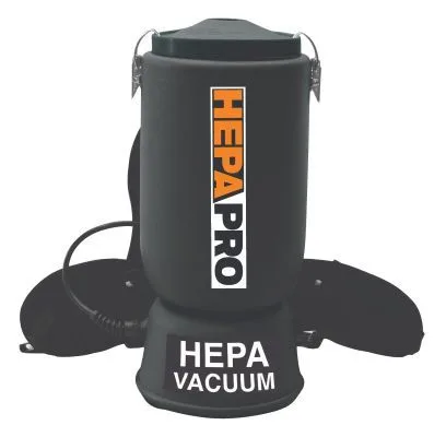 90035 #125-1255-20 HEPAPRO6EB 6-QUART BACK PACK HEPA VACUUM,1200 WATT 10 AMP MOTOR, W/18"DROP CORD, INCLUDES TOOL KIT 18 PER PALLET, SOLD BY EACH