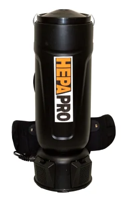 90036 #125-1254-20 HEPAPRO10EB 1O-QUART BACK PACK HEPA VACUUM,1200 WATT 10 AMP MOTOR, W/18"DROP CORD, INCLUDES TOOL KIT 18 PER PALLET, SOLD BY EACH