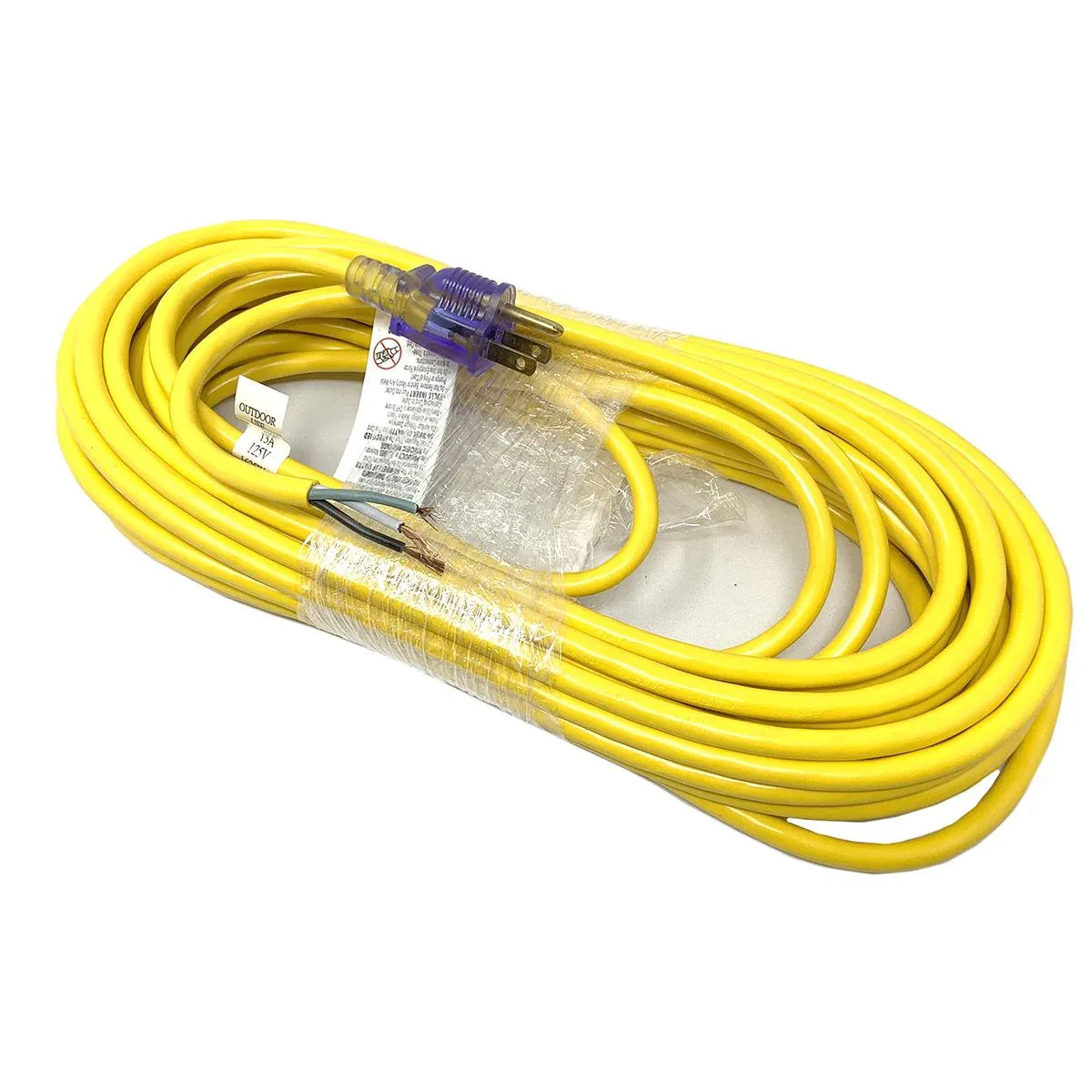 90054 MASTERCRAFT POWER CORD, LINE, 16/3 SJTW-A, 30' X .32, YELLOW,MALE PLUG FOR 15-GAL. P41512 VACUUM, ITEM #306819