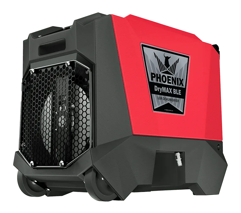 92001 PHOENIX DRYMAX BLE LGR DEHUMIDIFIER 170 CFM DRYING, 80 PINTS, 5.7 AMPS,\BUILT IN BLUETOOTH. COLOR RED ITEM # 4038500