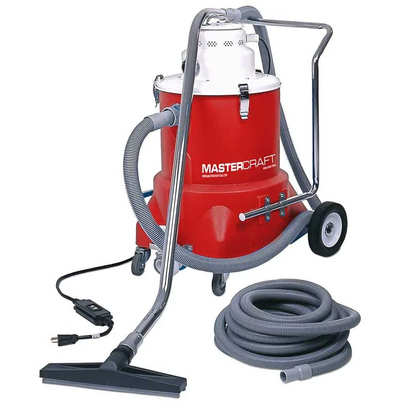 92019 MASTERCRAFT AMERICAN MADE WORKHORSE PUMP OUT VACUUM.20 GAL. 1.3 HP BY-PASS, 120 V. 94CFM, 32"X 21"X41" ITEM# P42010SMP W/15'HOSE,50'HOSE, 1.5 SWIVEL CON, 1.5" DBLE WAND,AND 1.5 GULPER NOZZLE, 14" SQUEEGEE TOOL