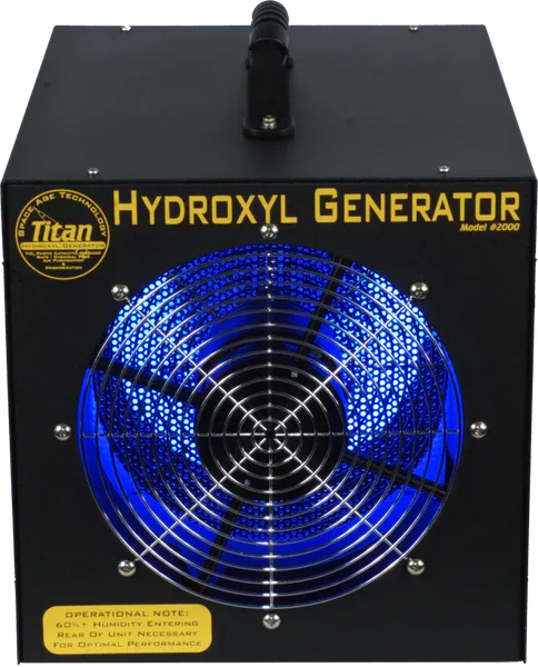 92022 TITAN 2000,MAX UVA/TIO2 PHOTOCATALYTIC HYDROXYL/IONIZED HYDRO-PEROXIDE GENERATOR, 11 VOLT, 50/60 HERTZ, 1 AMP, 900 CFM MAX FAN OUTPUT, 20,000 CUBIC FOOT MAX AREA TREATMENT