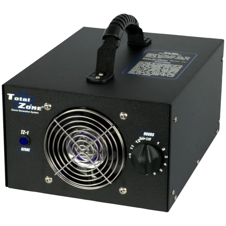 92024 TZ-1 TOTAL ZONE GENERATOR,NATURAL ODOR REMOVAL & AIR PURIFICATION W/ACTIVATED OXYGEN, 12 HOUR TIMER, 100 CFM FAN, OZONE OUTPUT 1500 MILLIGRAMS PER HOUR, 110 VOLT, 1 AMP, 50/60 CYCLES